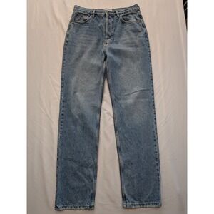 We The Free Free People High Rise Straight Leg Jeans Light Wash 29 Button Fly